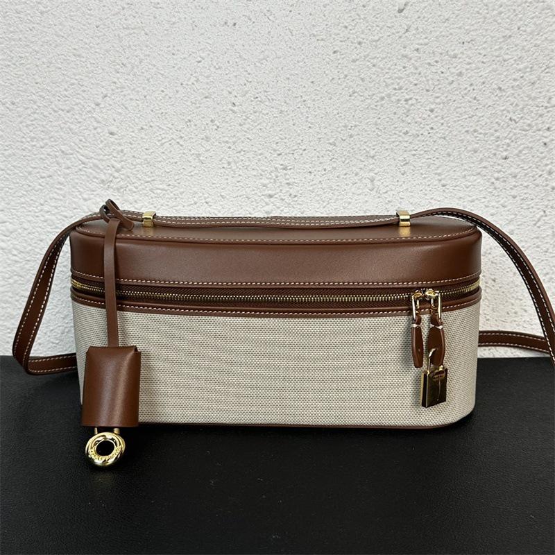 2024 Canvas Leather Large Capacity Camera Bag - Versatile Crossbody, Shoulder, or Handheld Light Luxury Design