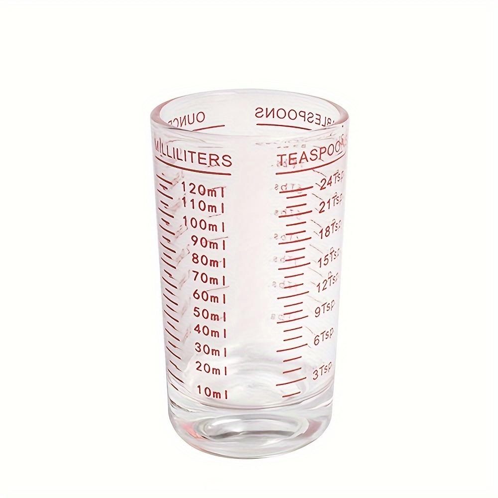 Glass Measuring Cup Espresso Shot Glass Coffee Extraction Cup Graduated Scale Heat Resistant Milk Liquid Measuring Cup 120ml красный