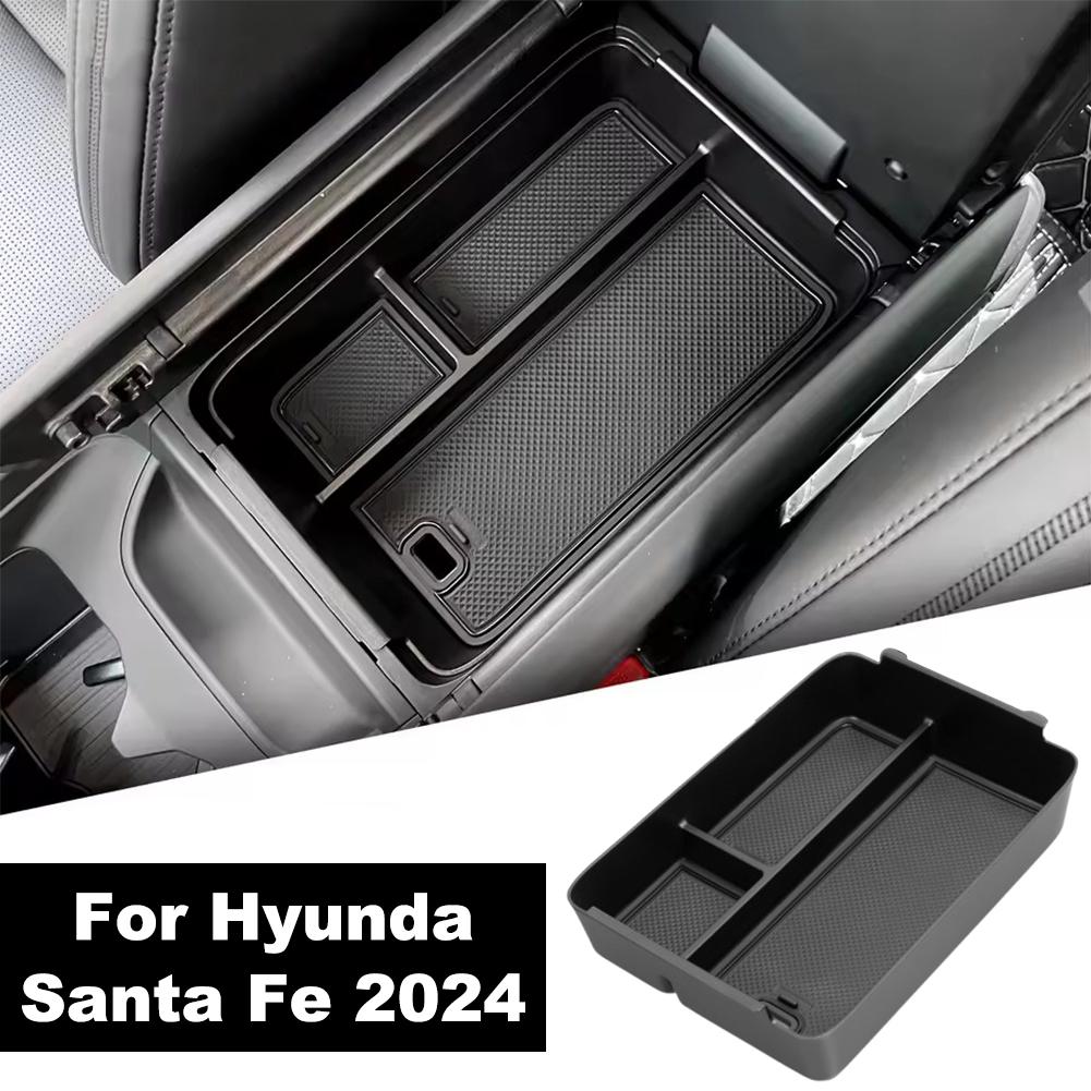 For Hyundai Santa Fe 2025 Car Armrest Storage Box Center Case Interior Organizer Car Tray Storage Accessories Console E8V7