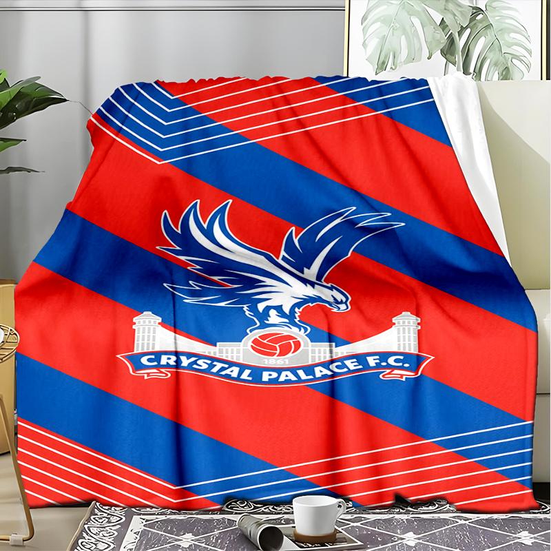 1PC Crystal Fc Crest Printed Soft Flannel Blanket Throw for Adult Bedroom Living Room Sofa Camping Travel Fan gifts Christmas Gifts