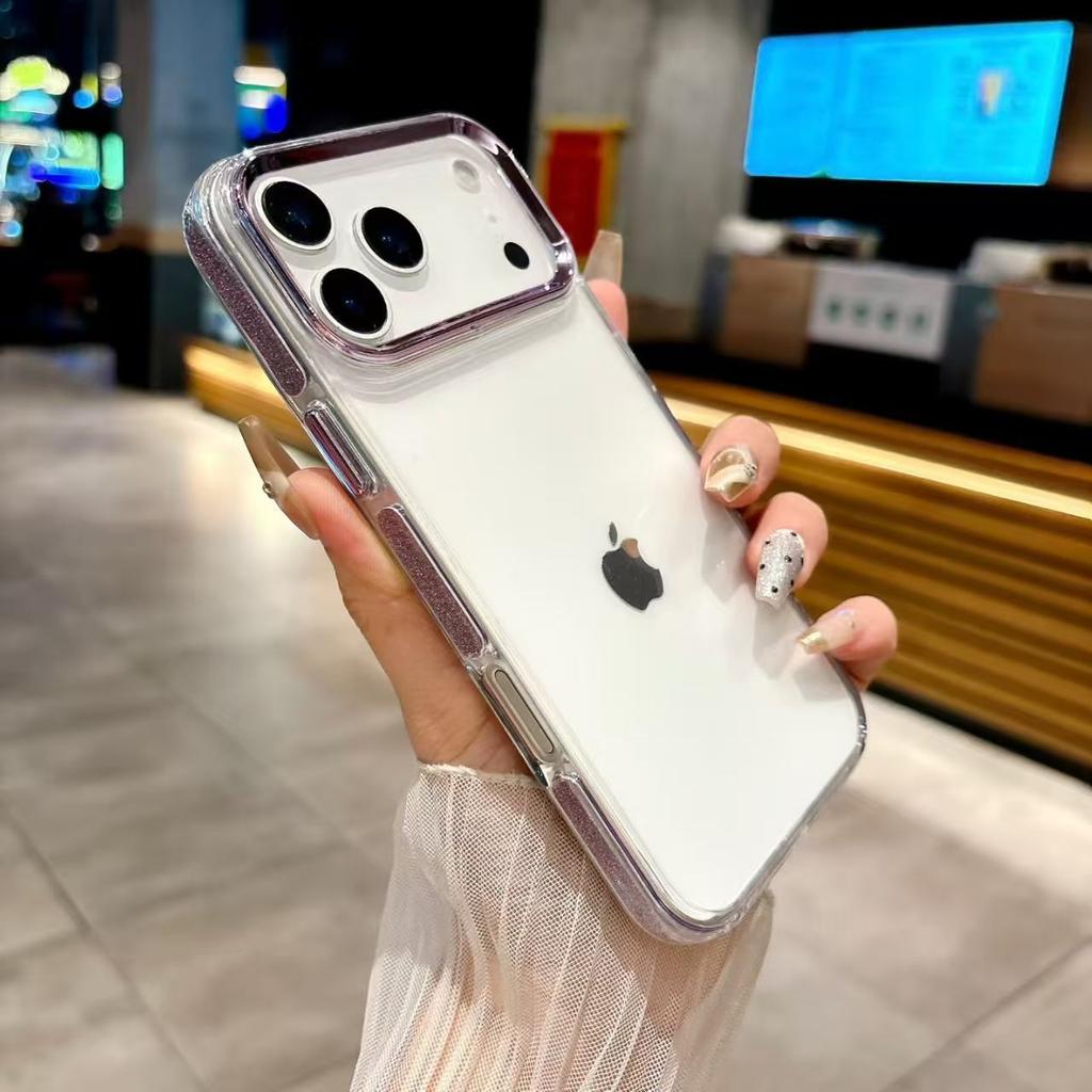 Luxury Sparkling Transparent Phone Case for IPhone 17 16 15 14 13 12 11 Pro Max 17 Air Shock Protection Cover