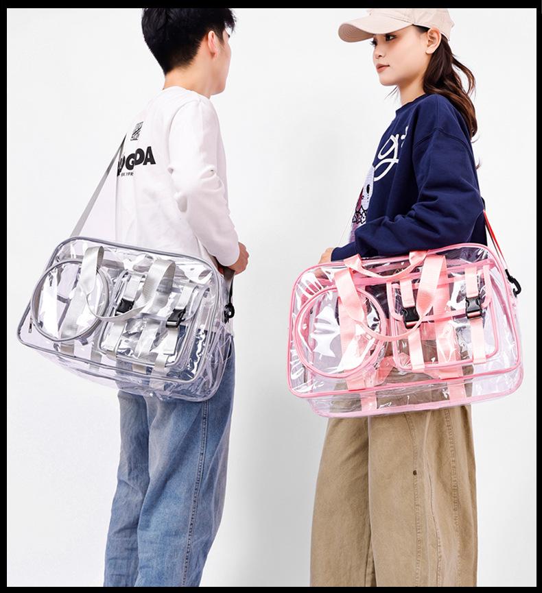 Borsa Trasparente da Viaggio per Esterni - Grande Capacità, PVC Impermeabile per Palestra e Nuoto