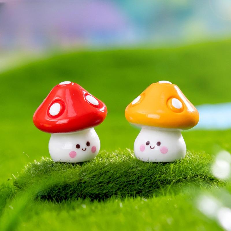 

Moss Micro-landscape Materials Cute Little Mushrooms Cute Granule Landscape Decoration Accessories Ecological Bottle Small Ornaments жовтий