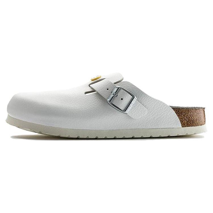 Birkenstock Boston Esd Natural Leather Narrow Fit Sandals White Women s 0061378 38