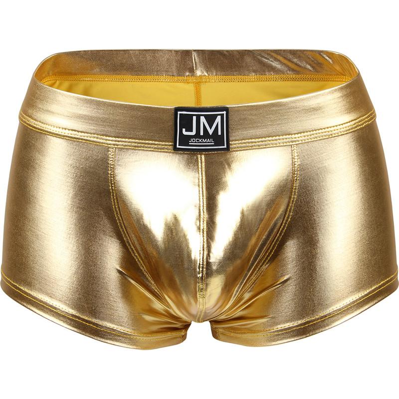 Boxer JOCKMAL Materiale Similpelle con Superficie Riflettente Lucida Moda Sexy Boxer da Uomo Club Party Pantaloncini da Uomo Mutande