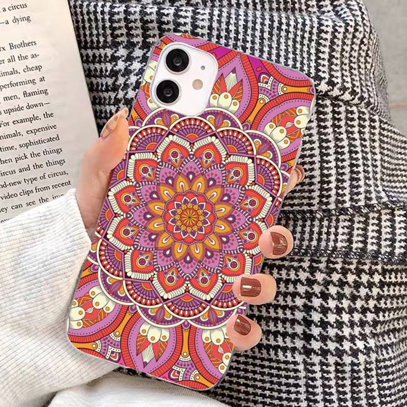 Mandala Flower Totem Phone Case for iphone 13 8 7 6S Plus X 5S SE 2020 XR 11 12 mini pro XS MAX