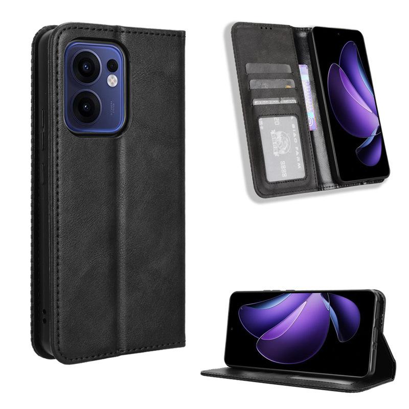 Flip Cover For OPPO Reno13 F / Reno 13F Leather Case [Flip Vintage Leather] Shockproof Durable Retro Protective Case