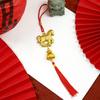 Red Gold Color Spring Festival Pendant with Tassel Zodiac Horse Pendant  Wall Hanging Ornament