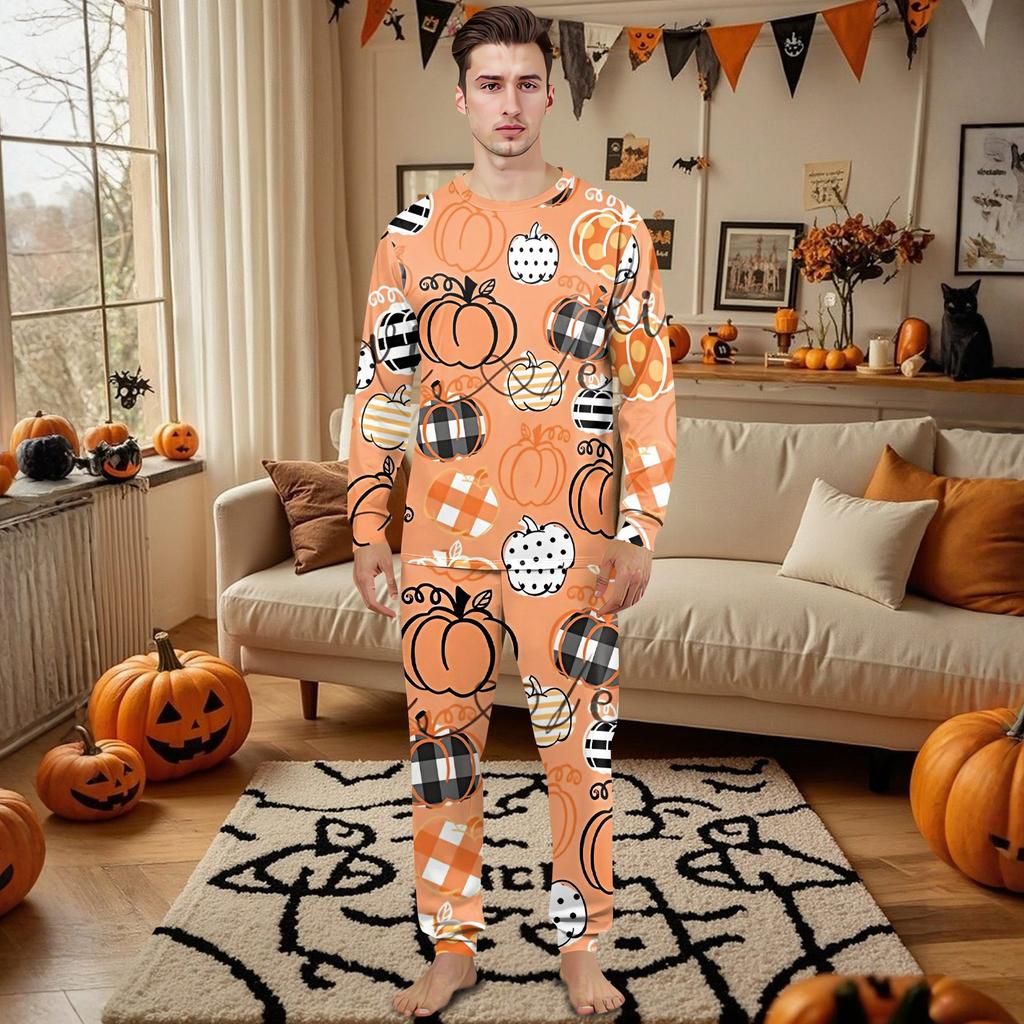 Family Matching Print Sets Pajamas Loungewear Outfits Family Matching Long Sleeve Tops+Pants Set
