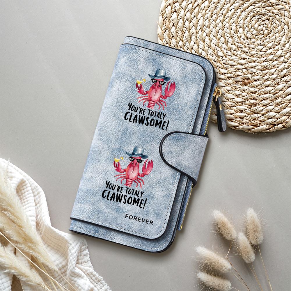 Cute Lobster Long Wallet Fashion Multi Card Organizer Clutch for Women
