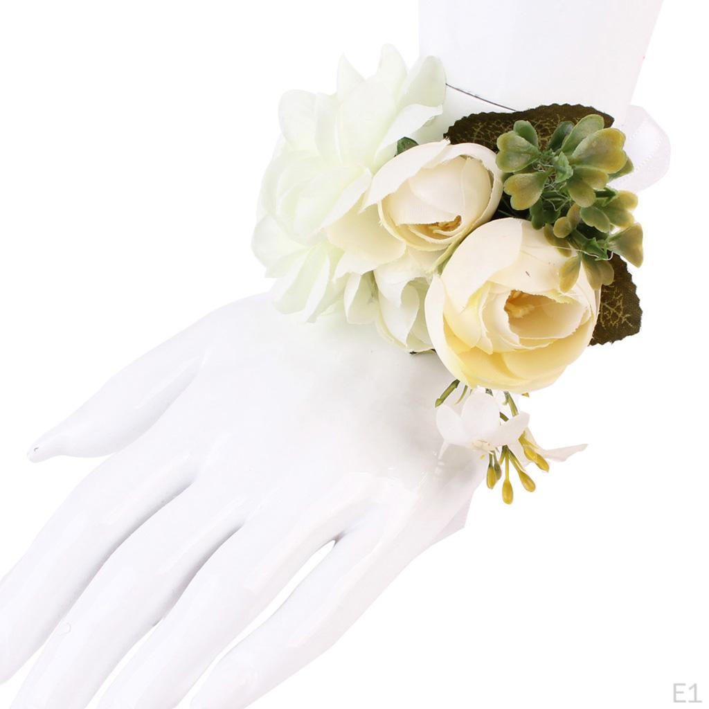 2018 Ribbon Flower Bridal Wrist Wedding Corsage Bracelet Hand