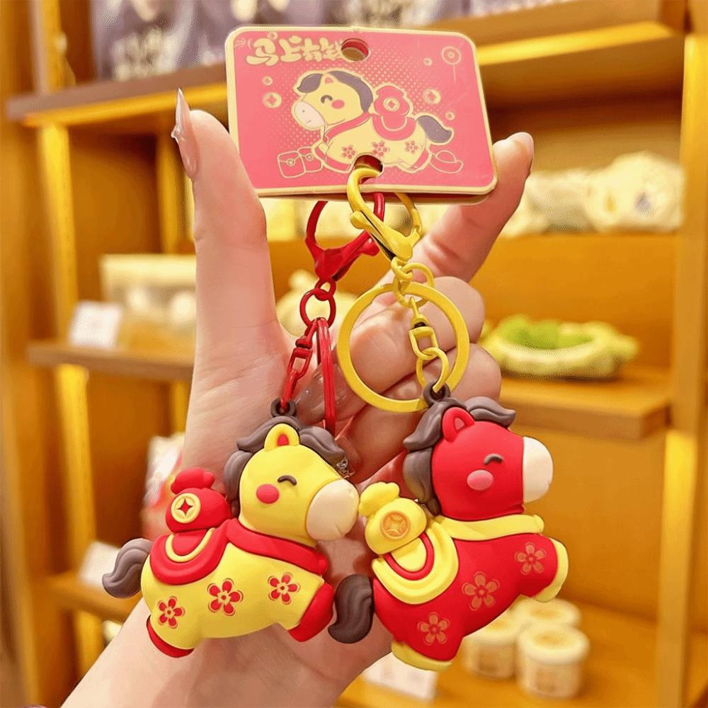 Jahr des Pferdes Pferd Schlüsselanhänger Cartoon Pferd Design Schlüsselring Tierkreis Pony Schlüsselanhänger Neujahrsgeschenk