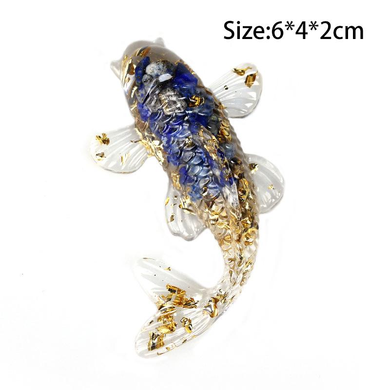 Fish Statue Natural Stone Healing Crystal Carved Animal Figurine Room Decor Reiki Mineral Gemstone Aquarium Decoration Gift