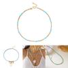 Bohemian Turquoise Shell Pendant Necklace With Stainless Steel Chain For Summer Vacation Style