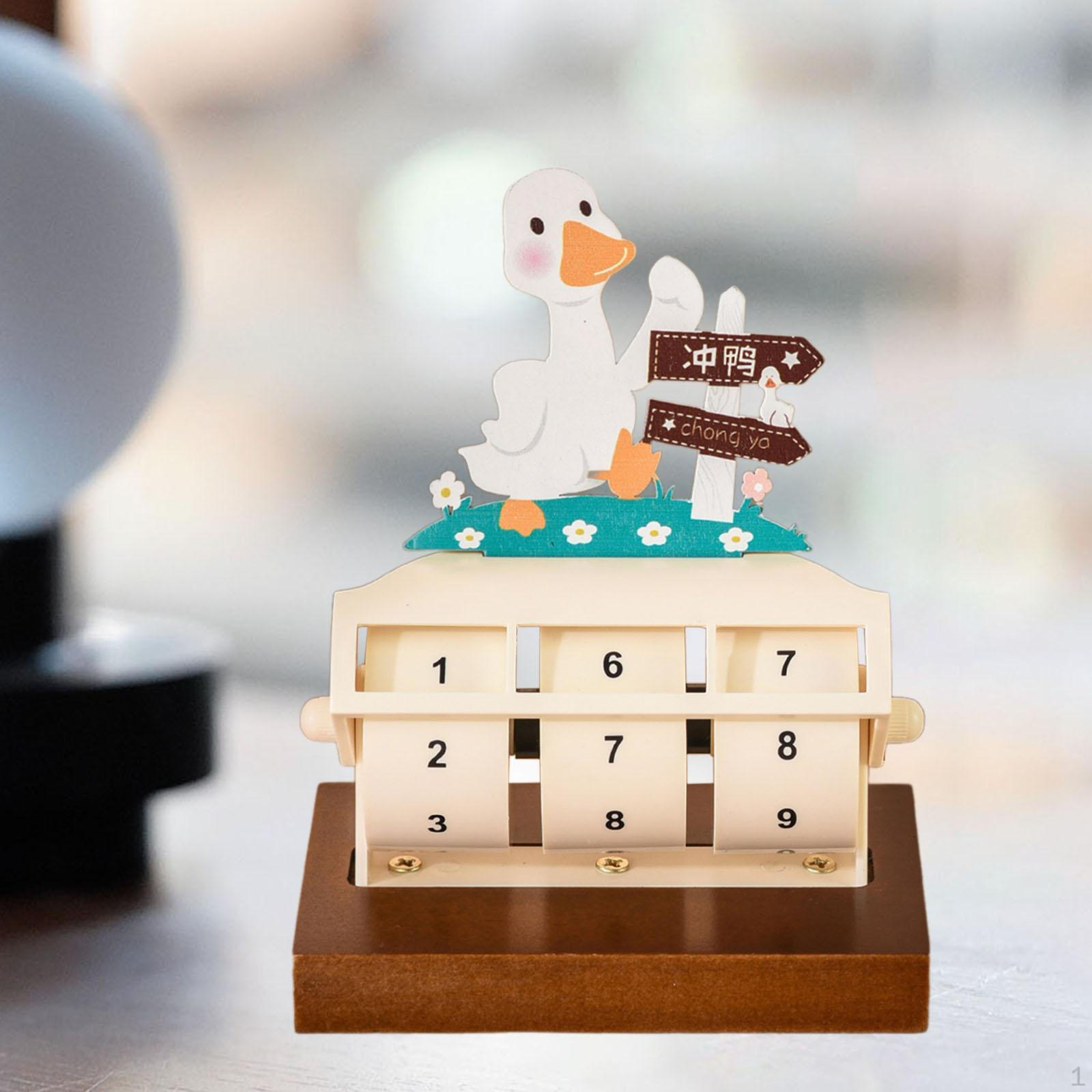 

Вращающийся вечный настольный календарь деревянный на колесиках на день рождения Rush Duck