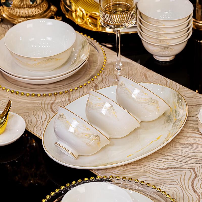 Jingdezhen Ceramic Dinnerware Set - Light Luxury Style