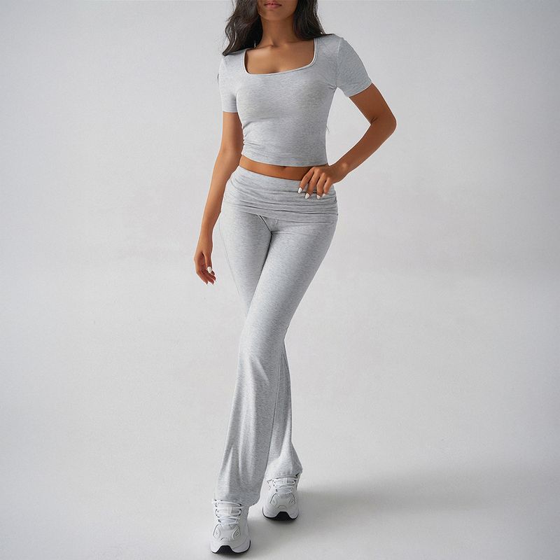 Spring 2025 Summer Cross-Border European and American Foreign Trade Women clothes Blazer Solid Navel T-shirt Long Pants Two-piece Suit