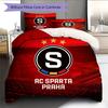 Sparta Prag Fußball Logo Muster Bettwäsche Heimdekoration Geburtstagsgeschenk (1 Bettbezug + 2 Kissenbezüge, ohne Füllung)
