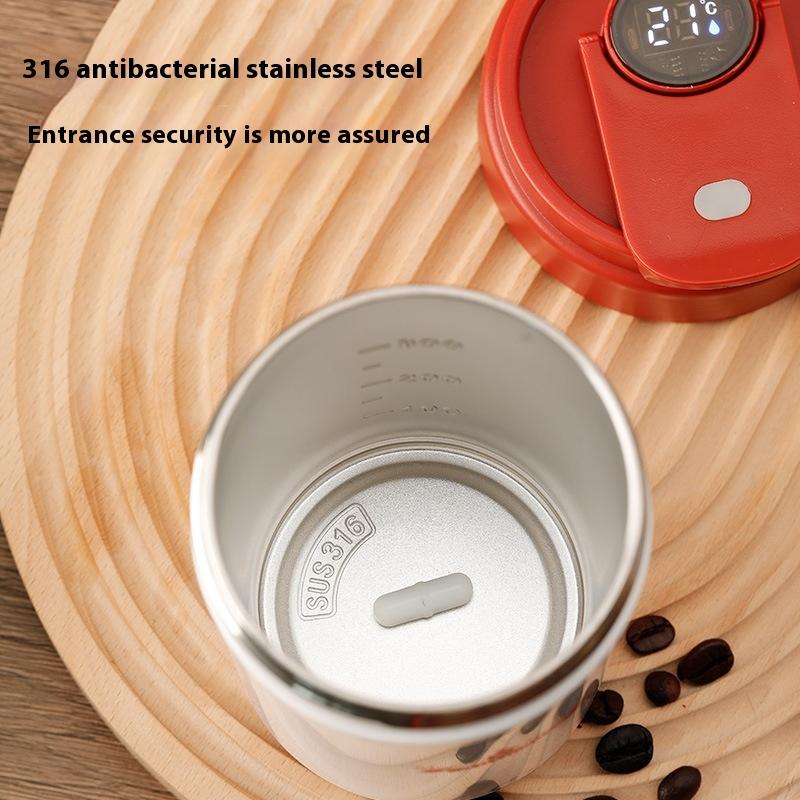 Fully Automatic Magnetic Stirring Cup, Smart Cup with Temperature Display, and Built-in Self-stirring Mechanism