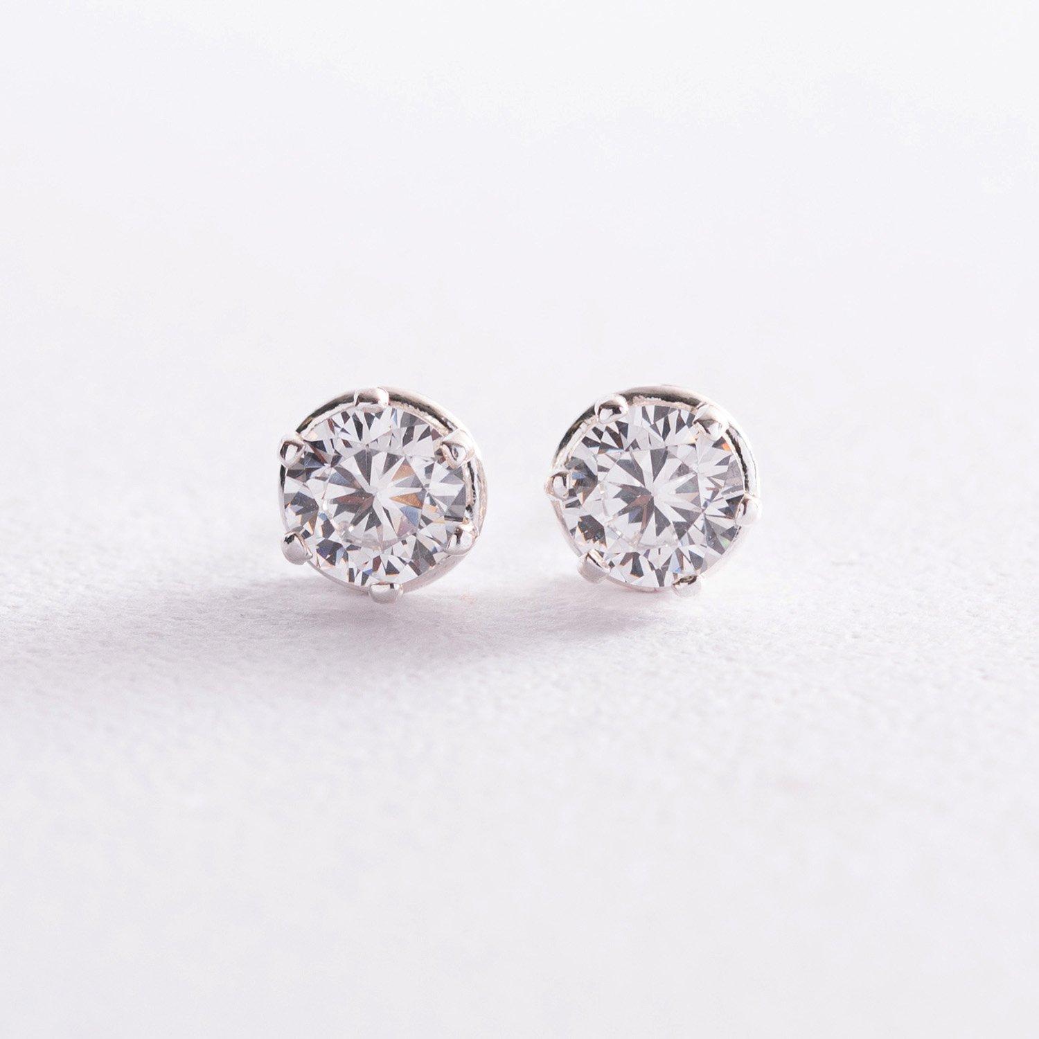 

Срібні сережки-підвіски (фіаніт) Oniks срібний