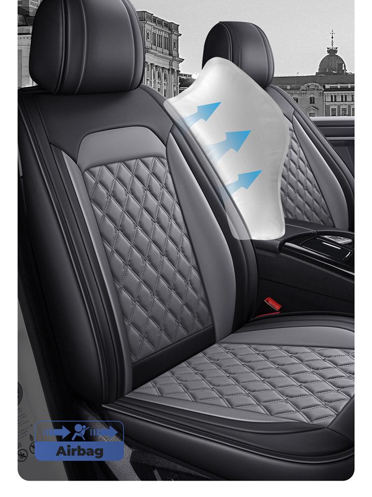 Leather Car Seat Covers, Universal Faux Leather Car Seat Covers 5 Seats, Automotive Seat Covers for Most Sedans SUVs Trucks, Front and Rear Seat Cover