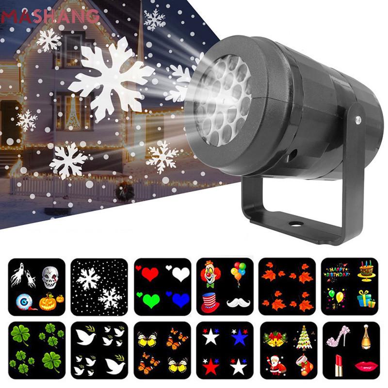 Outdoor Christmas Lights Holiday Led Projection Lamp Waterproof Xmas Decor Snowflake Laser Light Party Stage Lights Dropshipping
