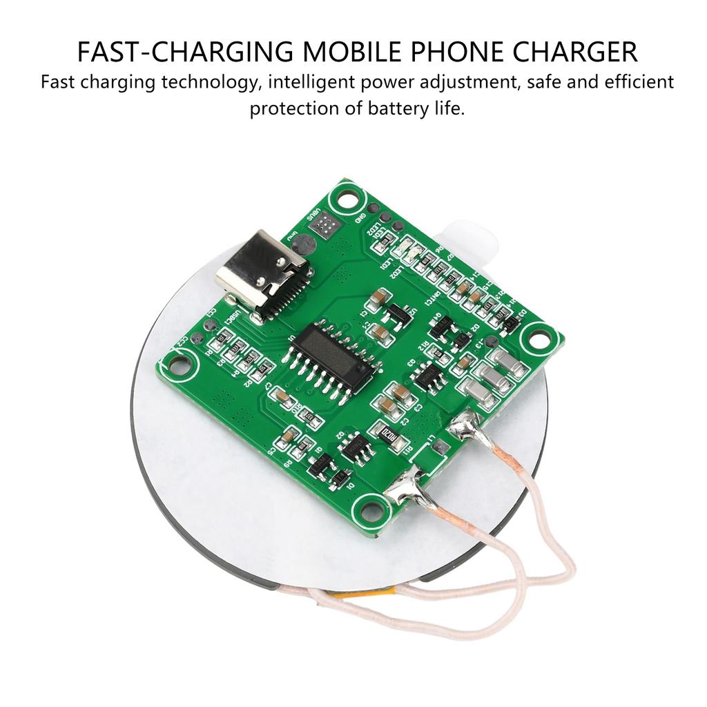 High Speed 15W Fast Wireless Charging Station 10MM Transmitter Pad Universal Phone Compatibility Safe Charging Solution