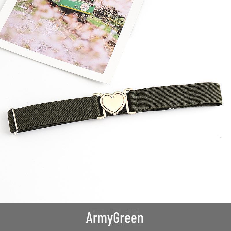 Unisex Adjustable Elastic Braided Canvas Belt with Alloy Buckle