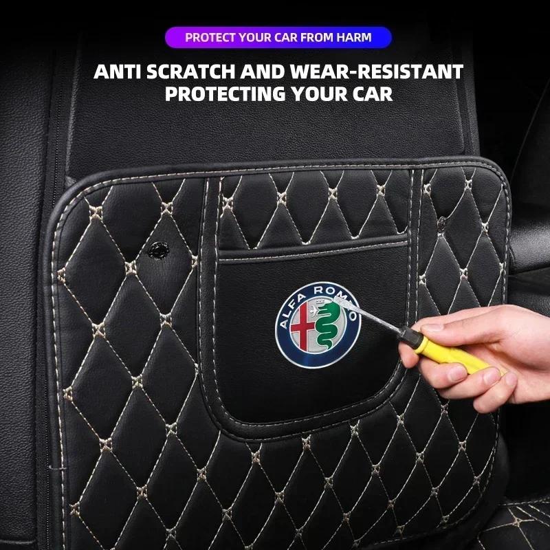BRGKL1 For Alfa Romeo New PU Leather Car Anti-Kick Mats Auto Seat Back Protector Cover For Alfa Romeo Giulietta GT 159 147 156 Mito Bre