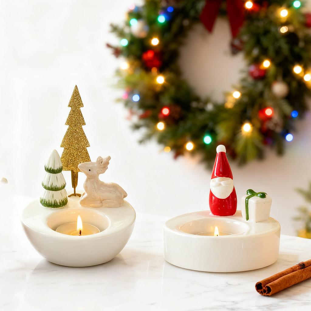 Weihnachts Schneekopf Kerzenhalter, Kerzenhalter Dekorationsornamente, Weihnachtsdekorationsornamente