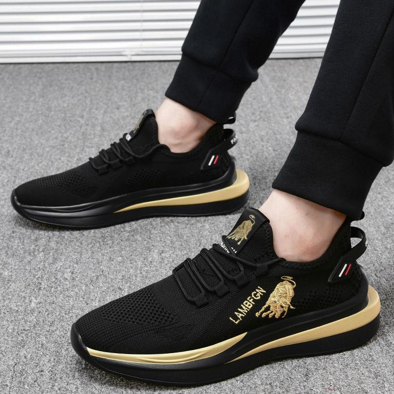 Jesienne nowe męskie buty sportowe Flyweave oddychające buty do biegania na co dzień powierzchnia z siatki wygodne uniwersalne buty do biegania