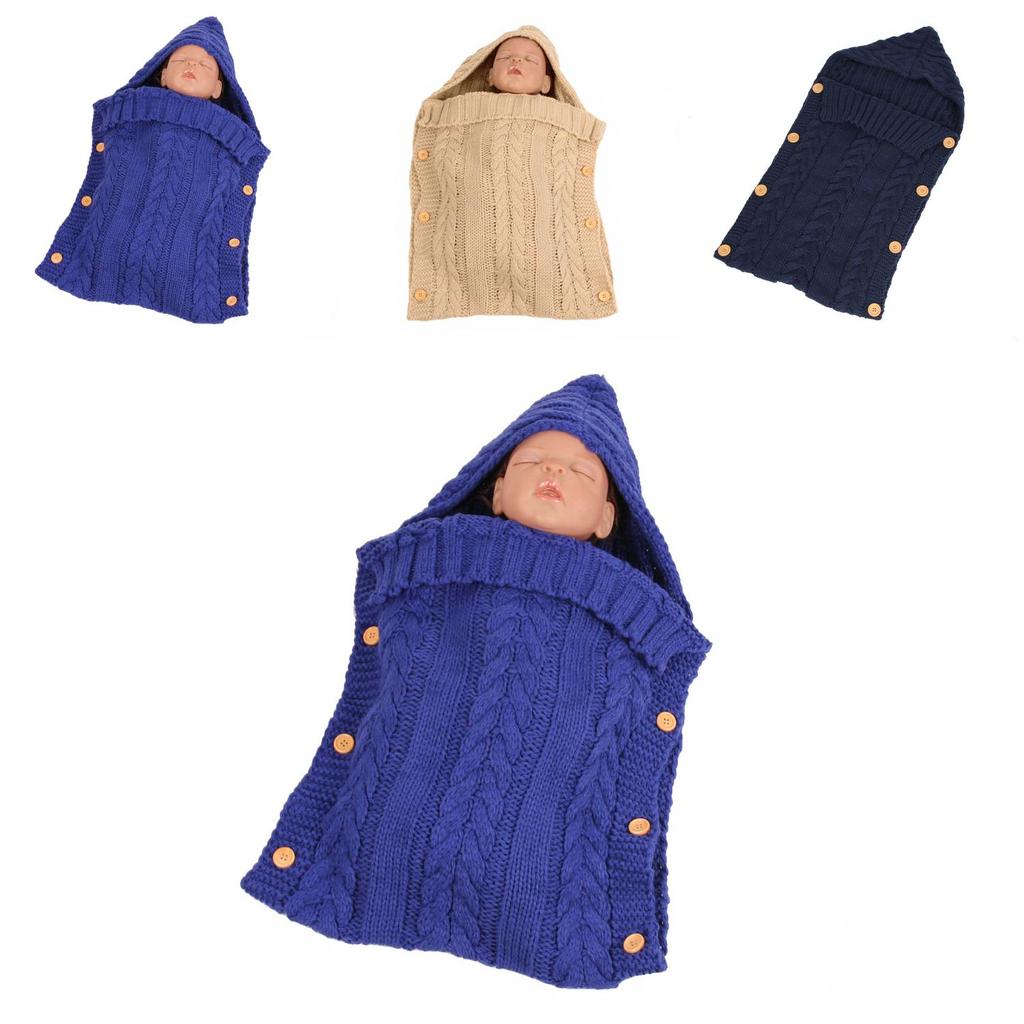Baby Knit Blanket Sleep Sack For Children With Button Closure For Cozy Wear