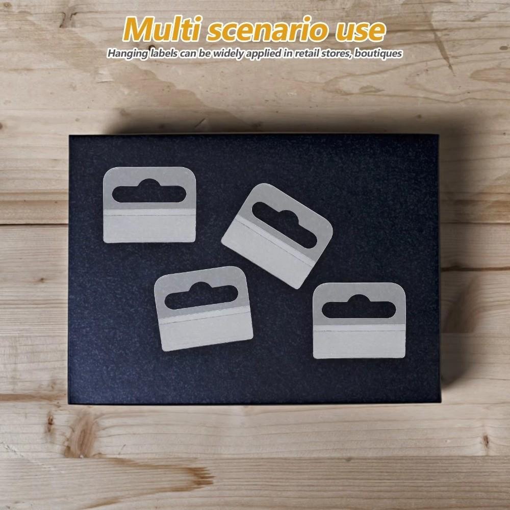 100PCS PET Plastic Adhesive Hang Tabs Transparent Retail Packaging Hook Shelving Pegboard