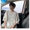 Men's Bamboo Print Short Sleeve T-Shirt Casual Crew Neck Loose Fit Streetwear Top