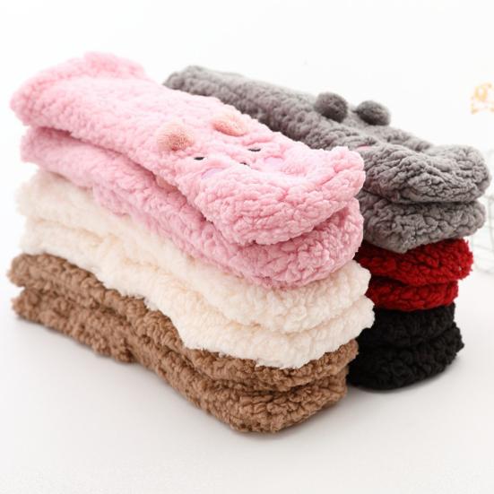 Calzini Pantofola Orsetto Morbidi Calze Animali Carini in Peluche Spesso con Orecchie d'Orso Calde Invernali Antiscivolo per Casa Camera da Letto Soggiorno