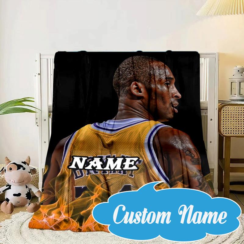 Custom Name Lakers Legend Blanket bed sofa Blanket Flannel Blanket for Camping, Hiking, Picnic Essentials,gift for Fan family