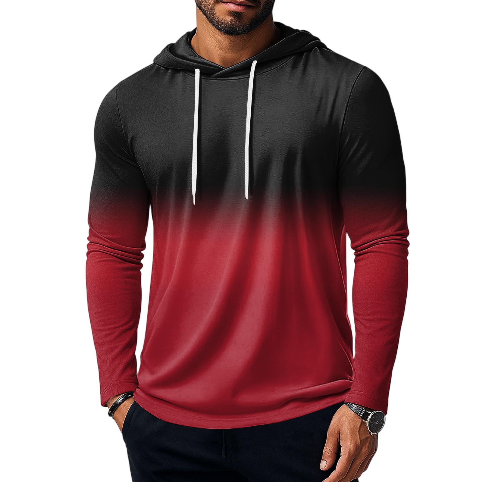 

Мужская толстовка, свободная однотонная уличная теплая дышащая футболка, топ XL красный