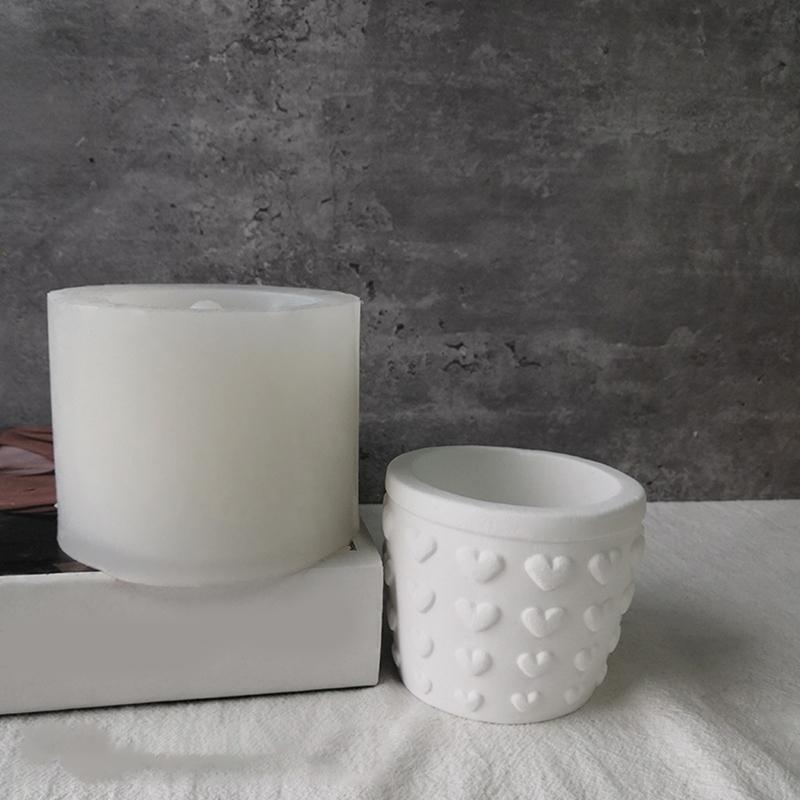 Love Hearts Leaves Succulents Pot Resin Silicone Mold Suitable for Diy Garden Concrete Flower Pot Candle Holder Crafts