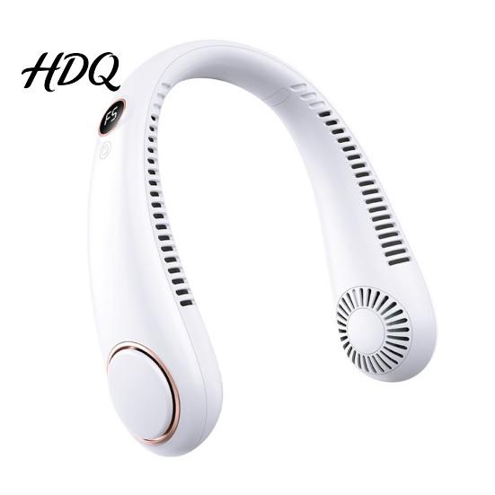 Neck Hanging Fan Bladeless Fan Portable USB Rechargeable Personal Cooling with Digital Skin Friendly Display 5 Speed Quiet Hands Free for