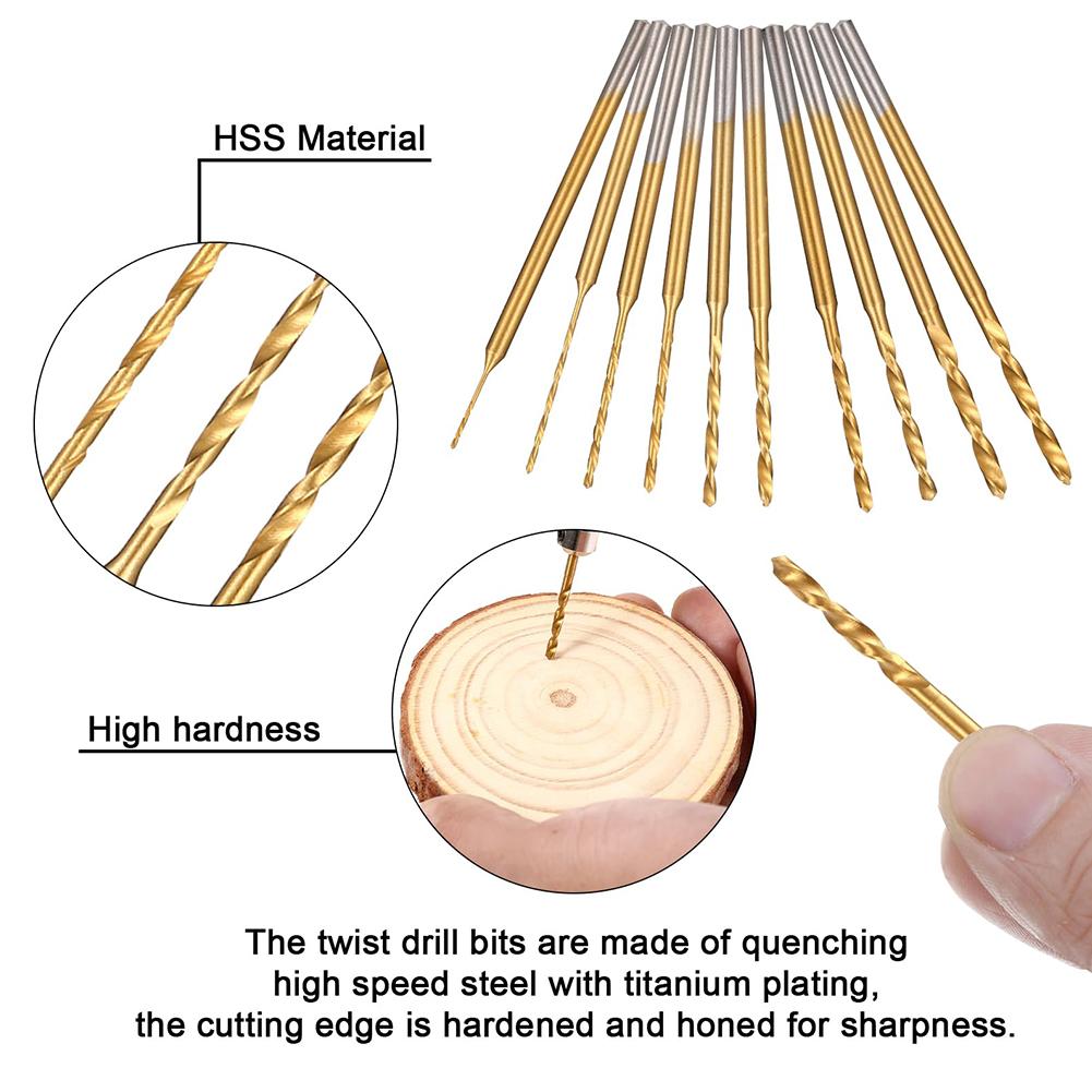10Pcs Mini Drill Bit Set Engraving Drill Bits HSS For DIY Resin Jewelry Micro-Carving Drill Bit