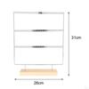 Earring Holder Stand 3 Tier Rectangular with Wood Base Versatile Jewelry Towel Elegant Durable