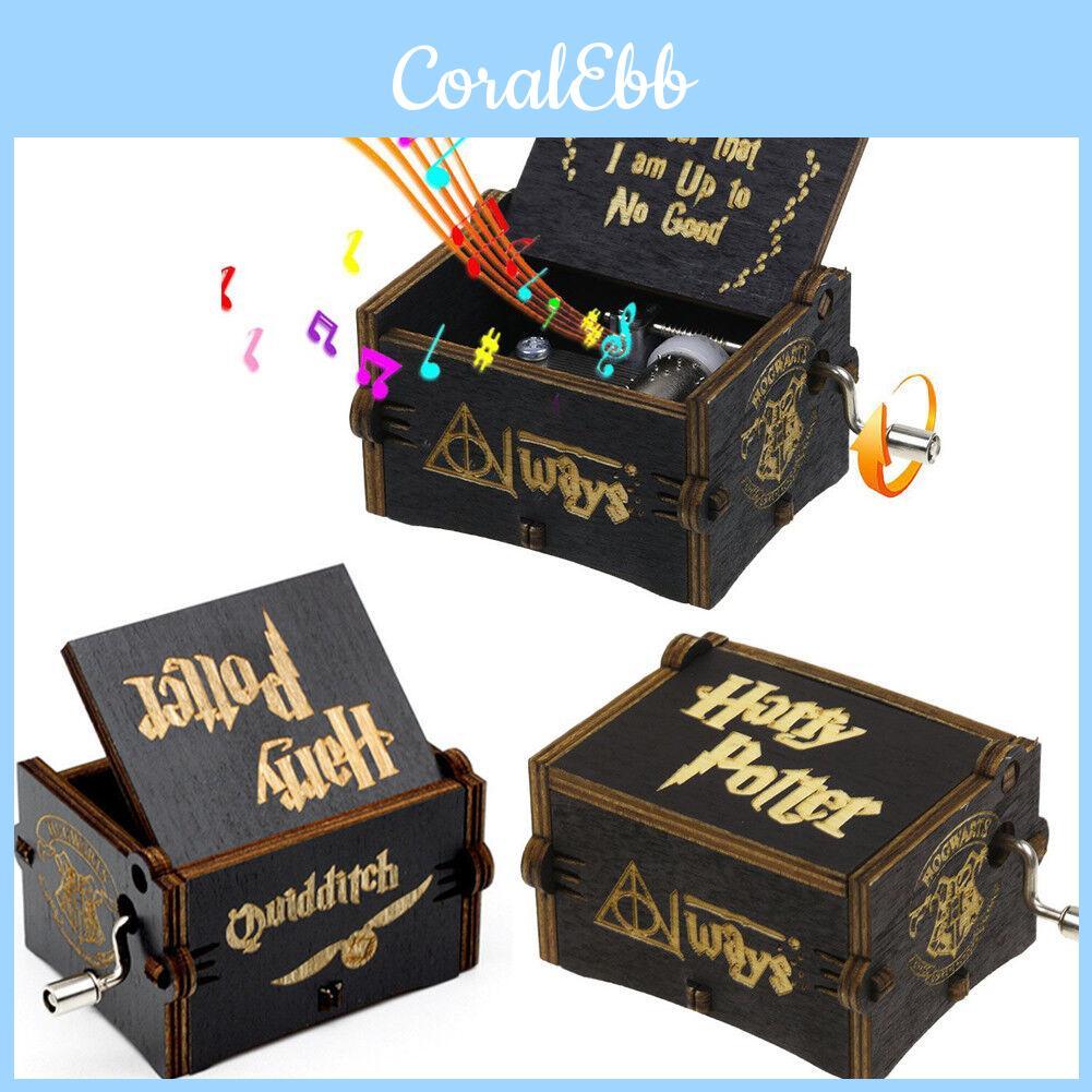 Black Potter Harry Music Box Engraved Wooden Music Box Interesting Toy Xmas Gift