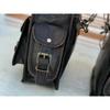 Leather 2 Luggage  Black Bags Motorcycle Side Saddlebags Pouch