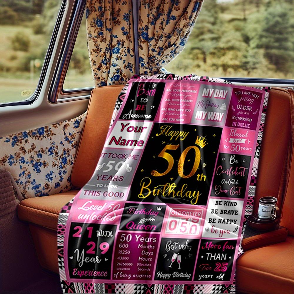 Birthday Queen Blanket Personalized Name Soft Comfortable Stylish Blanket Car Blanket Perfect For Travel Camping Outdoor Home Suitable For All Seasons