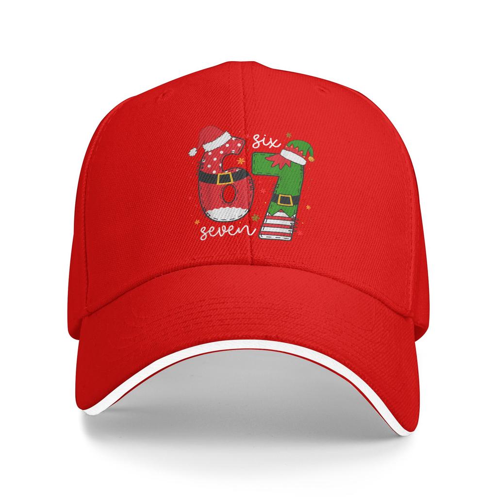 67 Meme Six Seven Christmas Baseball Cap  Kpop Rock Wholesale Trucker Hat Women Men Street Style Print Baseball Caps