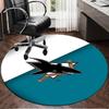 1PC San-Jose Sharks Hockey Round Rug, Non-slip Chair Mat, Home Decor, Circle Carpet Perfect for Office, Bedroom, Living Room,Christmas gift
