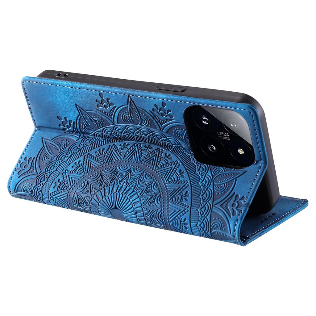 Styl-010 Etui dla Xiaomi 14 Wytłaczane Magnetyczne Samozamykające Skórzane Etui na Telefon z Portfelem