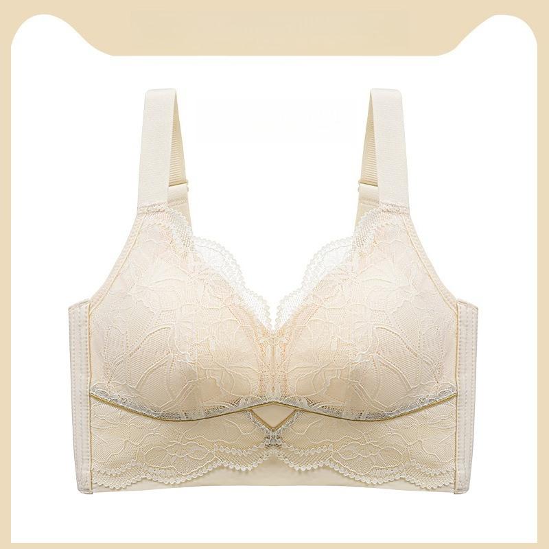 

Seamless Lingerie Women s Full-cup Lace-hugging Bra Anti-sagging Breathable Large-sized Thin Bra 46/105D