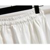 DIMANAF 2026 Summer New Plus Size Women Casual Cotton Wide Leg Pants Elastic Waist Drawstring Solid Color Straight Trousers
