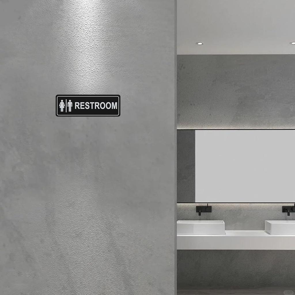 Restroom Sign Unisex for Business and Home, Equipped with Strong Self-Adhesive, Ideal for Office, Business Bathroom, or Toilet Door/Wall Decoration
